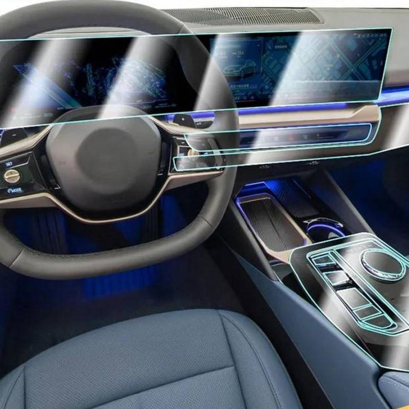 JIELIOP Displayschutzfolie für die Mittelkonsole, kratzfest, Reparatur, transparent, TPU-Aufkleber, Zubehör, für BMW I5 G60 2023 2024 von JIELIOP