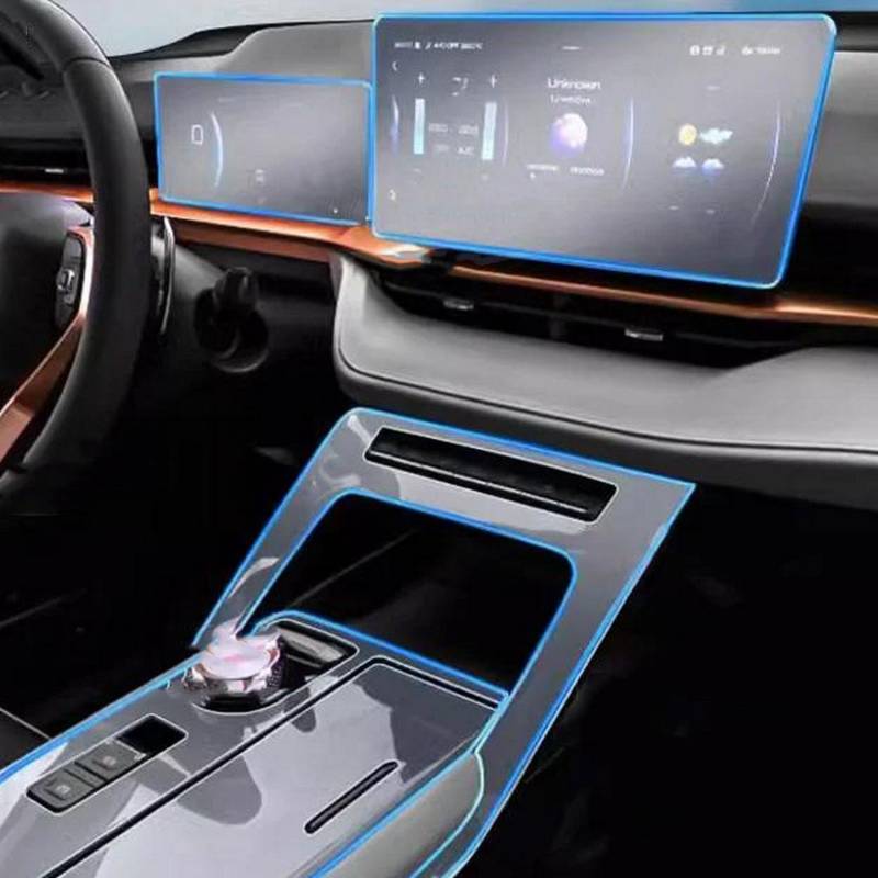 JIELIOP Displayschutzfolie für die Mittelkonsole, kratzfest, Reparatur, transparent, TPU-Aufkleber, Zubehör, für Haval H6 2022 2023 2024 von JIELIOP