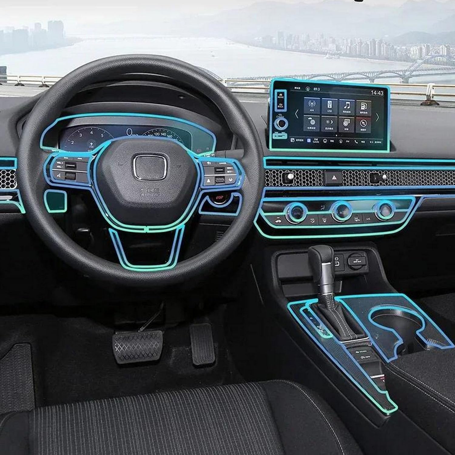 JIELIOP Displayschutzfolie für die Mittelkonsole, kratzfest, Reparatur, transparent, TPU-Aufkleber, Zubehör, für Honda 11. Civic Hybrid Version 2022–2025 JIELIOP Displayschutzfolie für die Mittelkonsole, kratzfest, Reparatur, transparent, TPU-Aufkleber, Zubehör, für Honda 11. Civic Hybrid Version 2022–2025 von JIELIOP