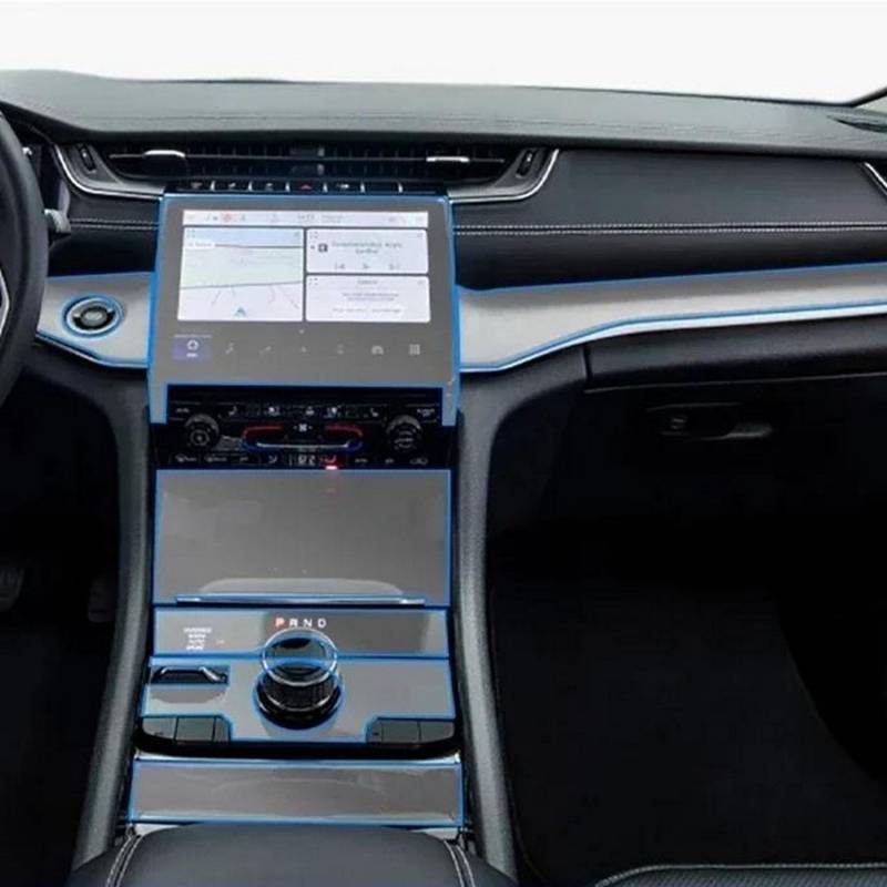 JIELIOP Displayschutzfolie für die Mittelkonsole, kratzfest, Reparatur, transparent, TPU-Aufkleber, Zubehör, für Jeep Grand Cherokee 2021–2023 von JIELIOP
