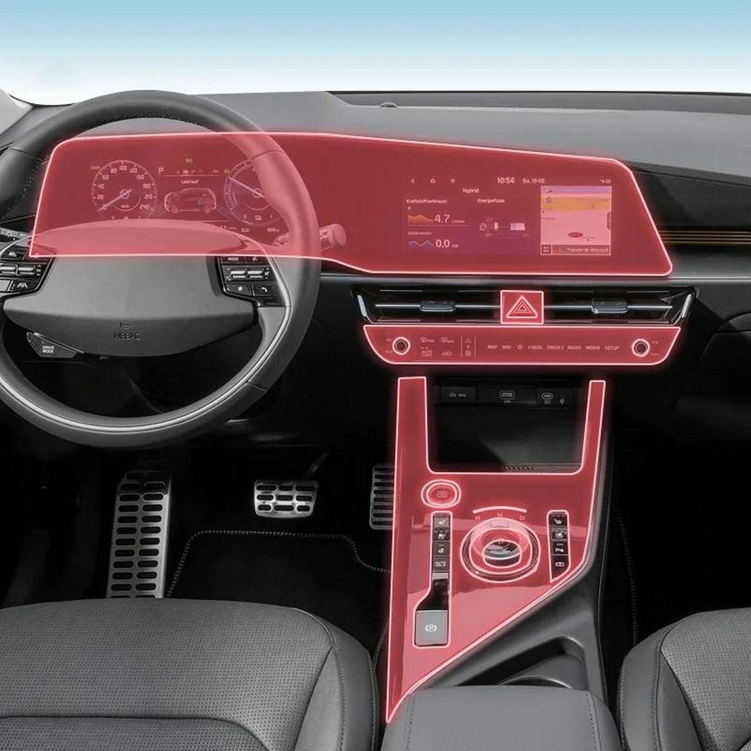 JIELIOP Displayschutzfolie für die Mittelkonsole, kratzfest, Reparatur, transparent, TPU-Aufkleber, Zubehör, für Kia Niro SG2 2022–2025 JIELIOP Displayschutzfolie für die Mittelkonsole, kratzfest, Reparatur, transparent, TPU-Aufkleber, Zubehör, für Kia Niro SG2 2022–2025 von JIELIOP