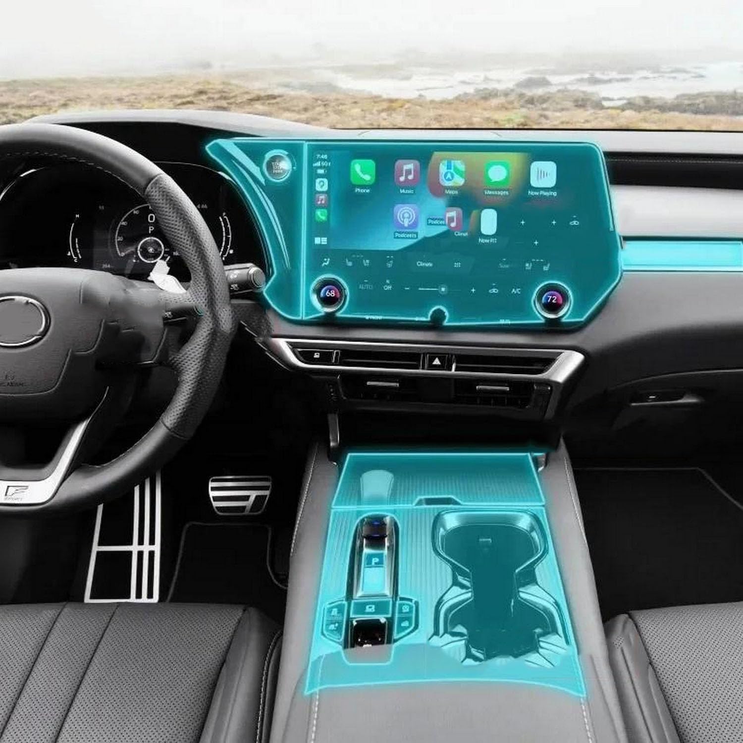 JIELIOP Displayschutzfolie für die Mittelkonsole, kratzfest, Reparatur, transparent, TPU-Aufkleber, Zubehör, für Lexus RX RX300 RX350 RX450 2023 JIELIOP Displayschutzfolie für die Mittelkonsole, kratzfest, Reparatur, transparent, TPU-Aufkleber, Zubehör, für Lexus RX RX300 RX350 RX450 2023 von JIELIOP