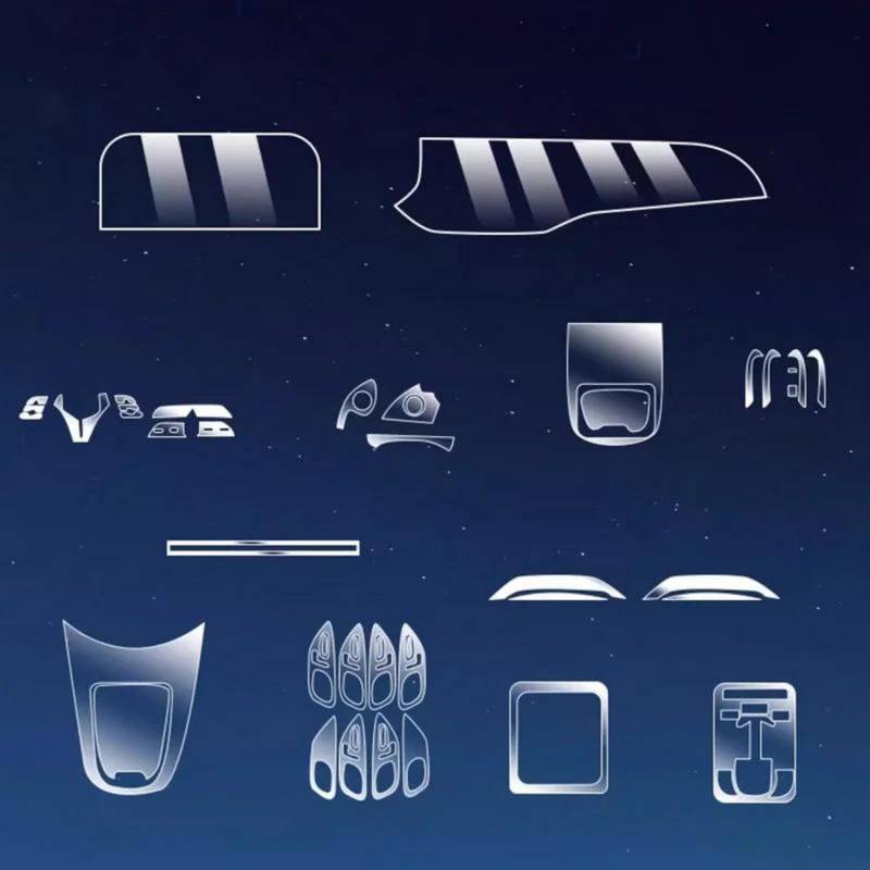 JIELIOP Displayschutzfolie für die Mittelkonsole, kratzfest, Reparatur, transparent, TPU-Aufkleber, Zubehör, für Mercedes Benz E-Klasse E300 2024 von JIELIOP