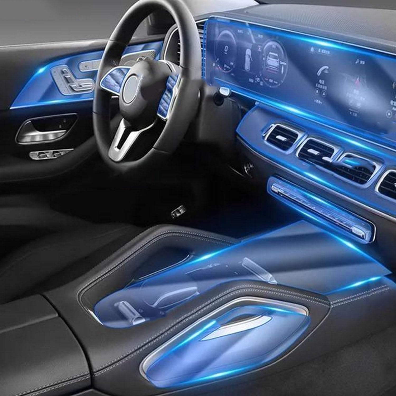 JIELIOP Displayschutzfolie für die Mittelkonsole, kratzfest, Reparatur, transparent, TPU-Aufkleber, Zubehör, für Mercedes Benz GLE W167 W292 2023–2024 JIELIOP Displayschutzfolie für die Mittelkonsole, kratzfest, Reparatur, transparent, TPU-Aufkleber, Zubehör, für Mercedes Benz GLE W167 W292 2023–2024 von JIELIOP