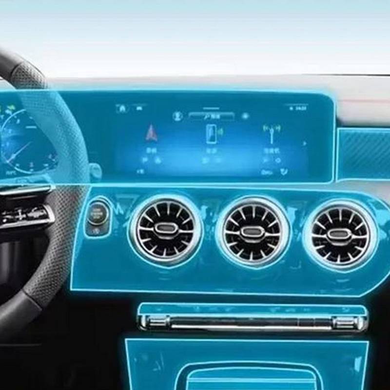 JIELIOP Displayschutzfolie für die Mittelkonsole, kratzfest, Reparatur, transparent, TPU-Aufkleber, Zubehör, für Mercedes Benz MB A-Klasse W177 2024 2025 von JIELIOP