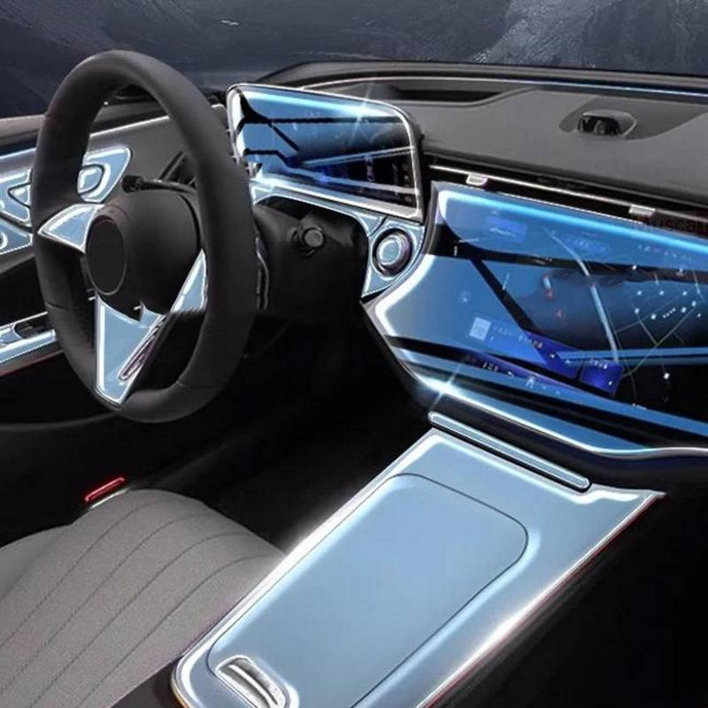 JIELIOP Displayschutzfolie für die Mittelkonsole, kratzfest, Reparatur, transparent, TPU-Aufkleber, Zubehör, für Mercedes Benz MB W214 E-Klasse 2024 von JIELIOP