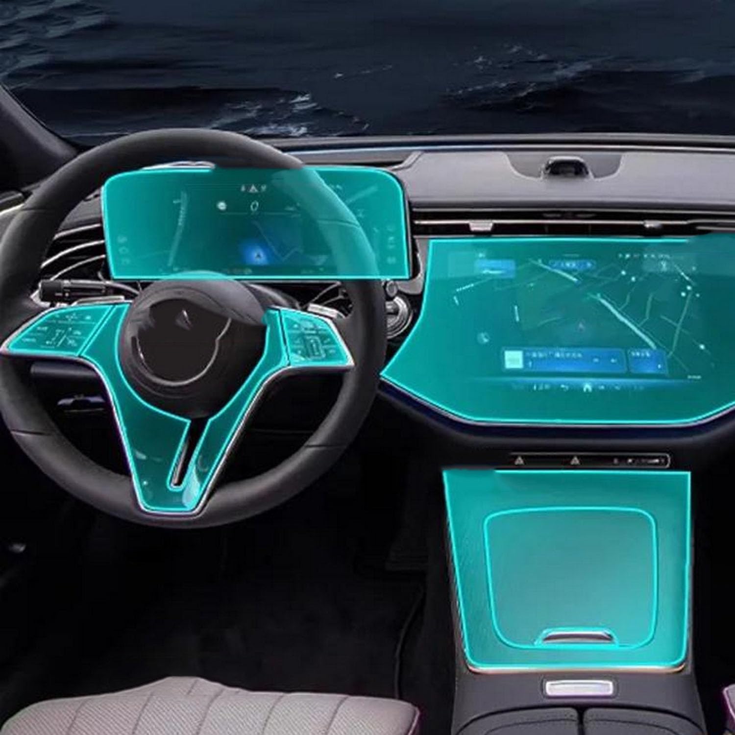 JIELIOP Displayschutzfolie für die Mittelkonsole, kratzfest, Reparatur, transparent, TPU-Aufkleber, Zubehör, für Mercedes Benz MB W214 E-Klasse 2024 JIELIOP Displayschutzfolie für die Mittelkonsole, kratzfest, Reparatur, transparent, TPU-Aufkleber, Zubehör, für Mercedes Benz MB W214 E-Klasse 2024 von JIELIOP