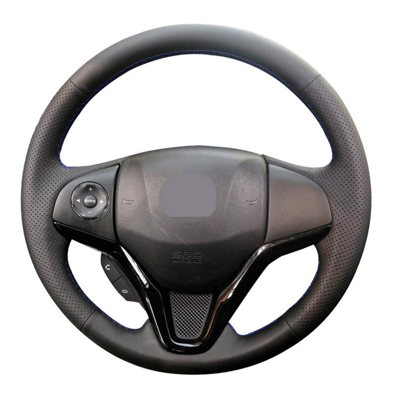 Auto Lenkradbezug Handgenähtes Leder Auto Lenkradbezug, für Honda Fit 2014-2019 City 2014-2019 HR-V HRV 2016 Jazz 2014-2019 von JIERS