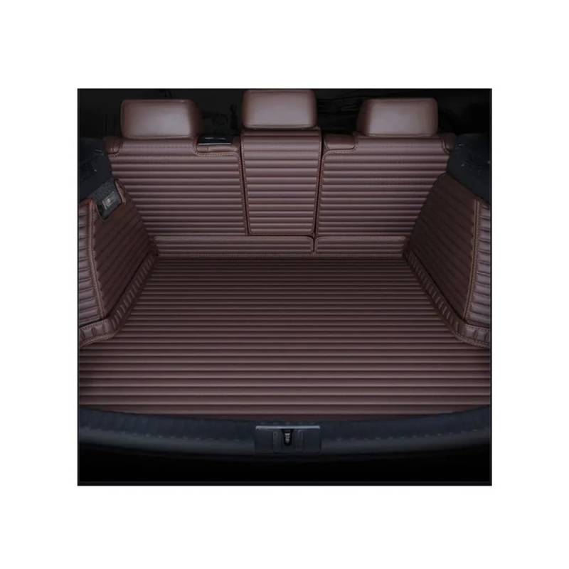 Allwetter Kofferraummatte Auto Für Model Y 2021 2022 2023 Gestreifte Vollständige Abdeckung Kofferraummatte Kofferraumwanne Matte Zubehör Innenausstattung(Coffee Color) von JIIYP