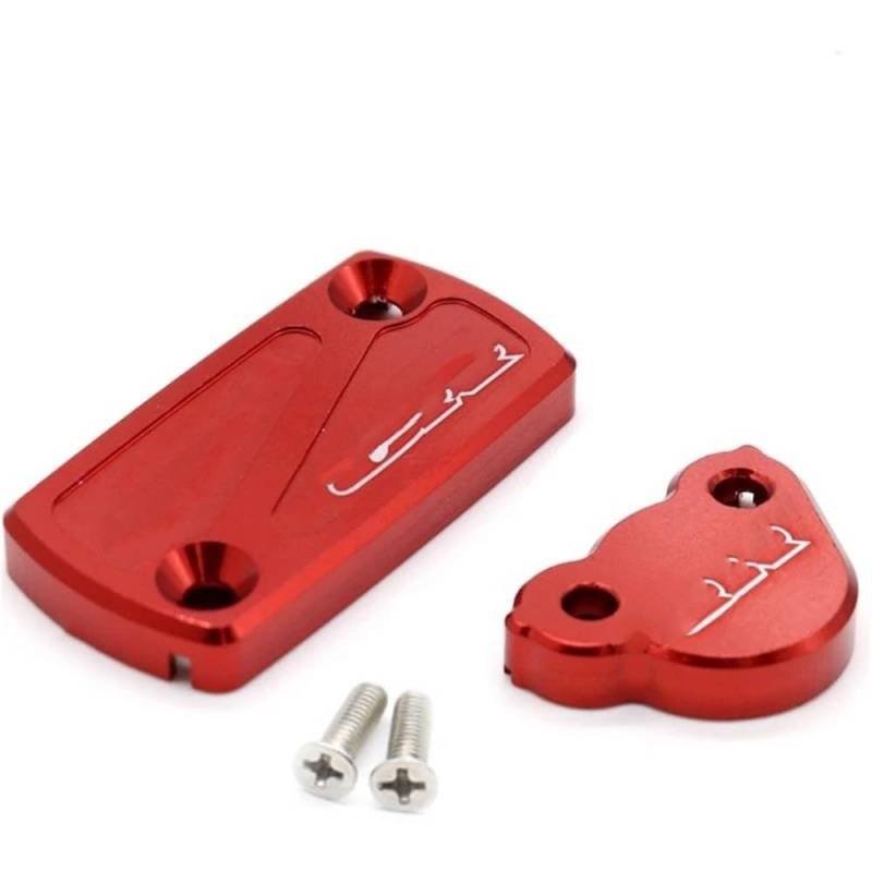 Vorne Hinten Flüssigkeit Reservoir Abdeckung Für CR125R Für CR250R 2002-2007 Vorne Hinten Brems Reservoir Abdeckung Motorrad Brems Pumpe Öl Flüssigkeit Kappen(Front and Rear Red) von JIIYP