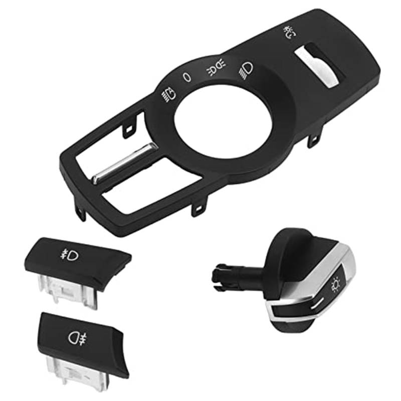 JINFOLI Auto-Frontscheinwerferschalter, Drehknopf-Scheinwerfer-Bedienfeld Kompatibel mit 5 6 7 Series X3 X4 Scheinwerfer-Steuerschalter(Black Matte Black) von JINFOLI