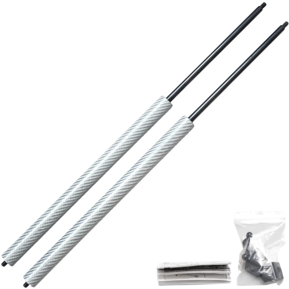 JINGLING Automatische Kofferraumstreben für V40 2012–2019 Schrägheck, mit modifiziertem, größerem Spoiler, 573 mm, Heckklappe, Gasdämpfer, Hebestützen (silberfarbene Kohlefaser) von JINGLING