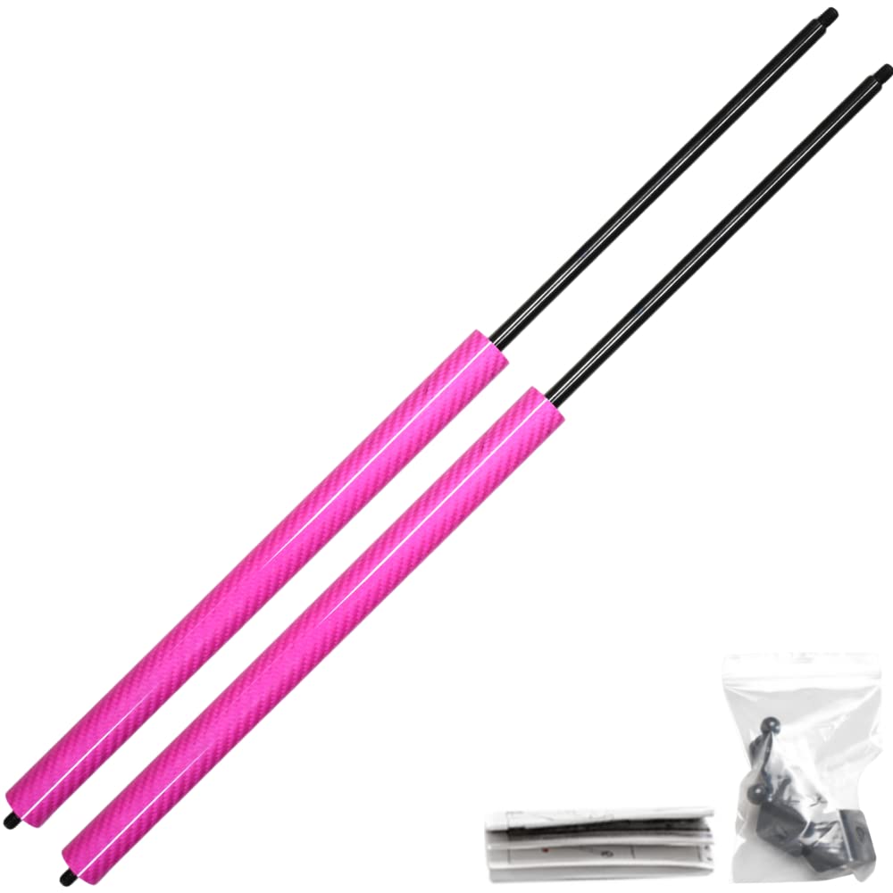 JINGLING Automatische Kofferraumstreben für V40 2012–2019 Schrägheck, mit modifiziertem, größerem Spoiler, 573 mm, Heckklappe, Gasdämpfer, Hubstützen (rosa Kohlefaser) von JINGLING