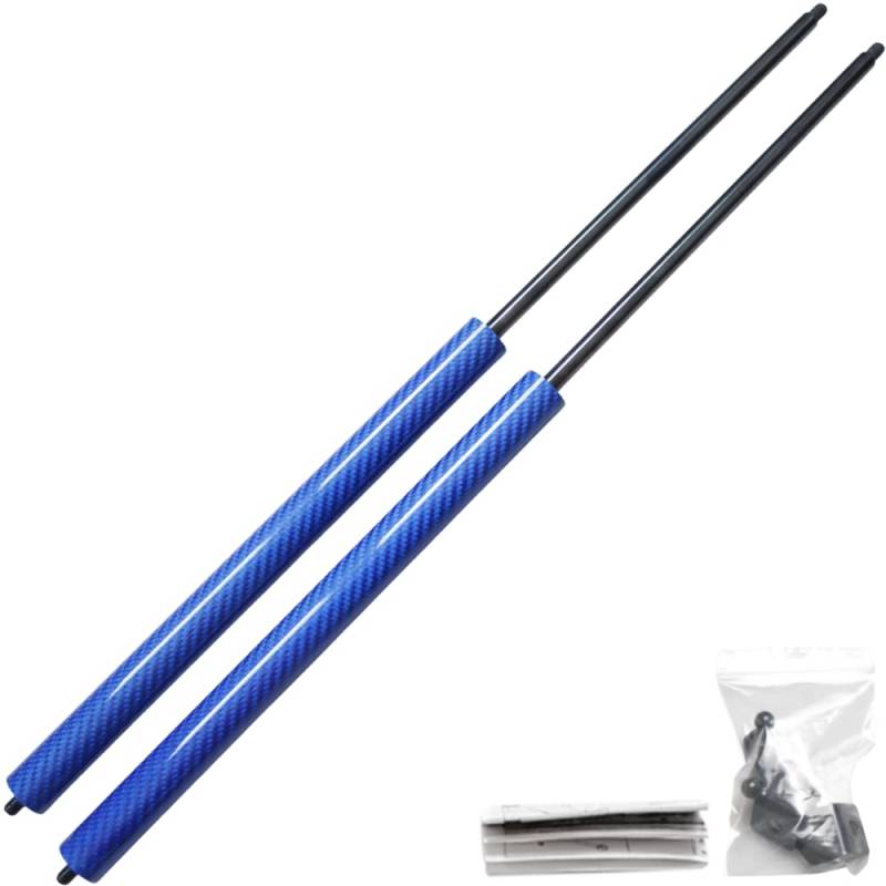 JINGLING Automatische Kofferraumstreben für V40 2012–2019 Schrägheck mit modifiziertem, größerem Spoiler, 573 mm, Heckklappe, Gasdämpfer, Hebestützen (blaue Kohlefaser) von JINGLING