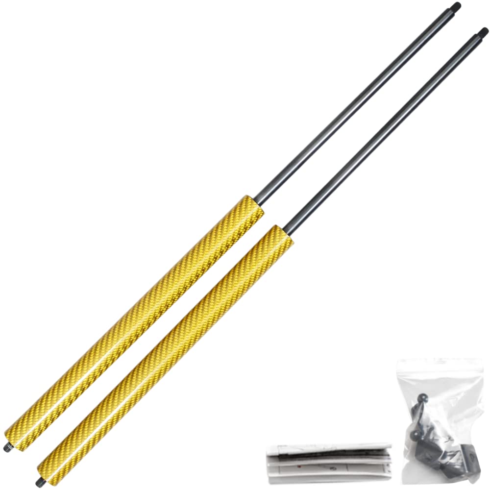 JINGLING Automatische Kofferraumstreben für V40 2012–2019 Schrägheck mit modifiziertem, größerem Spoiler, 573 mm, Heckklappe, Gasdämpfer, Hebestützen (gelbe Kohlefaser) von JINGLING