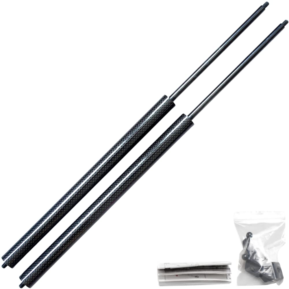 JINGLING Automatische Kofferraumstreben für V40 2012–2019 Schrägheck mit modifiziertem, größerem Spoiler, 573 mm, Heckklappe, Gasdämpfer, Hebestützen (schwarze Kohlefaser) von JINGLING