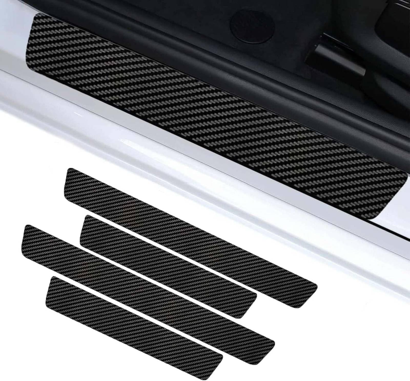 4 Stück Auto Einstiegsleisten Schutz für Dacia Sandero III Stepway 2022-2024, Kohlefaser Autotür Türschweller Schutzfolie Aufkleber StoßStangen Anti-Scratch 4 Stück Auto Einstiegsleisten Schutz für Dacia Sandero III Stepway 2022-2024, Kohlefaser Autotür Türschweller Schutzfolie Aufkleber StoßStangen Anti-Scratch von JINGMU