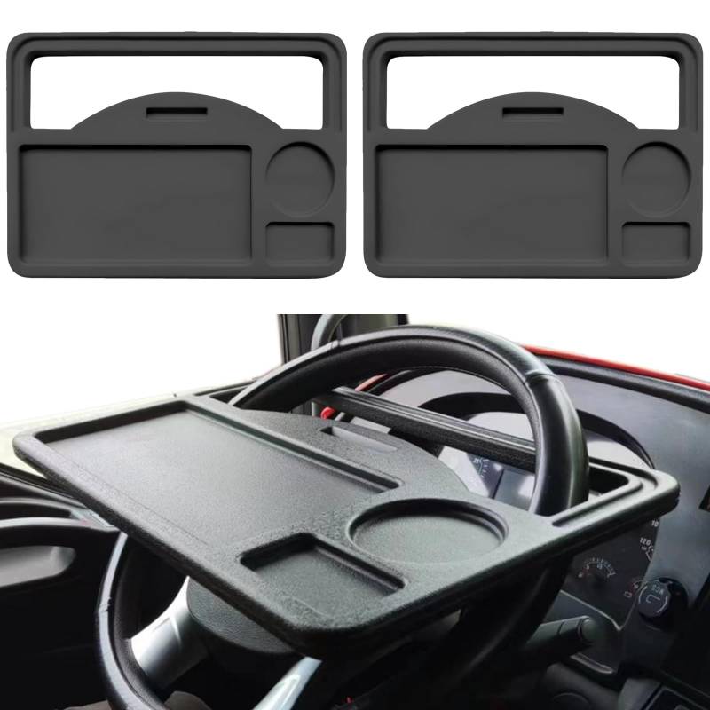 JINGSHIQIAOPL Lenkrad Tisch für Fahrer, Lenkradtisch, Auto Tisch Zum Essen, Auto Zubehör Innenraum für Männer, Auto Esstisch für Autoreisen, Autotisch für Fahrer Zum Arbeiten, Schreiben, 2er-Pack von JINGSHIQIAOPL