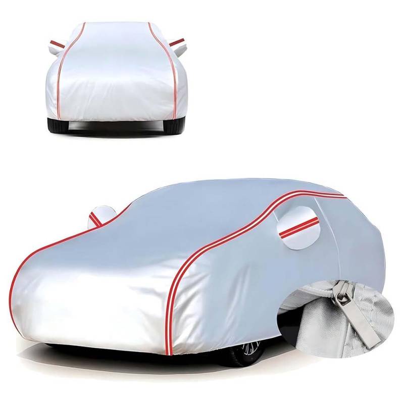 Autoabdeckung Outdoor FüR Toyota SW4 2010-2025, Allwetterschutz Wasserdicht Mit Reflektierenden Streifen，Uv Schutz Staubdicht Kratzfest Plane Auto,F/Silver-red von JINLINGNB