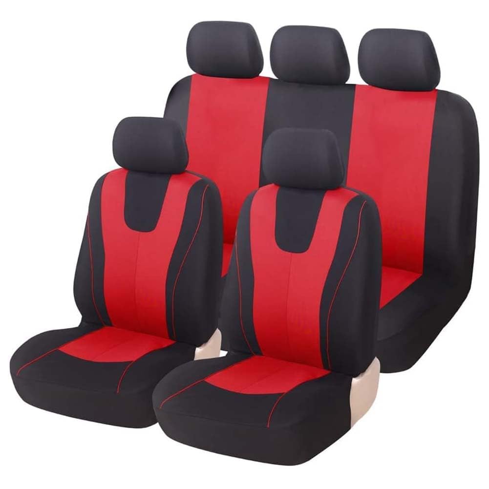 JINLINGNB Auto SitzbezüGe Sets FüR KIA Sportage IV (QL) 2016-2025, Leinen Stoff AutositzbezüGe SchonbezüGe Sitzbezug Vorne Und Hinten Atmungsaktiv ZubehöR,E/Red von JINLINGNB