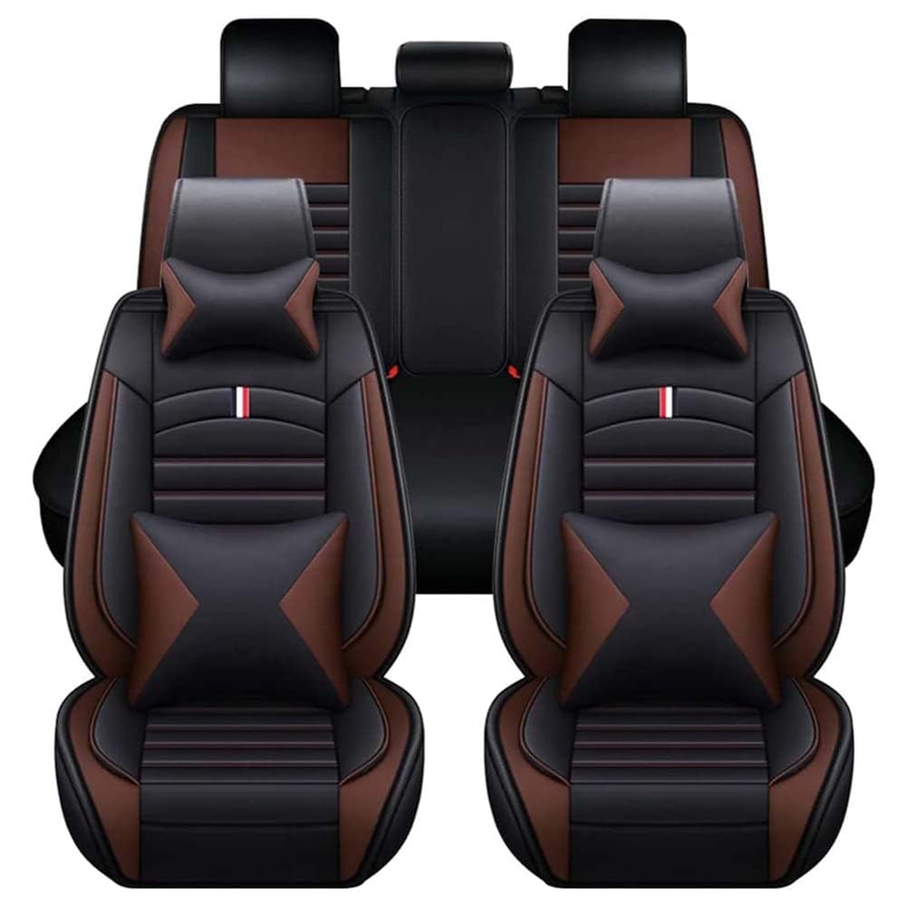 JINLINGNB Leder Auto Sitzbezüge Sets für Nissan Patrol 2012-2025, Autositzbezüge Kompletter Satz Vorne Hinten Autositzbezug Sitzschoner wasserdichte Zubehör,D/Black-Coffee JINLINGNB Leder Auto Sitzbezüge Sets für Nissan Patrol 2012-2025, Autositzbezüge Kompletter Satz Vorne Hinten Autositzbezug Sitzschoner wasserdichte Zubehör,D/Black-Coffee von JINLINGNB
