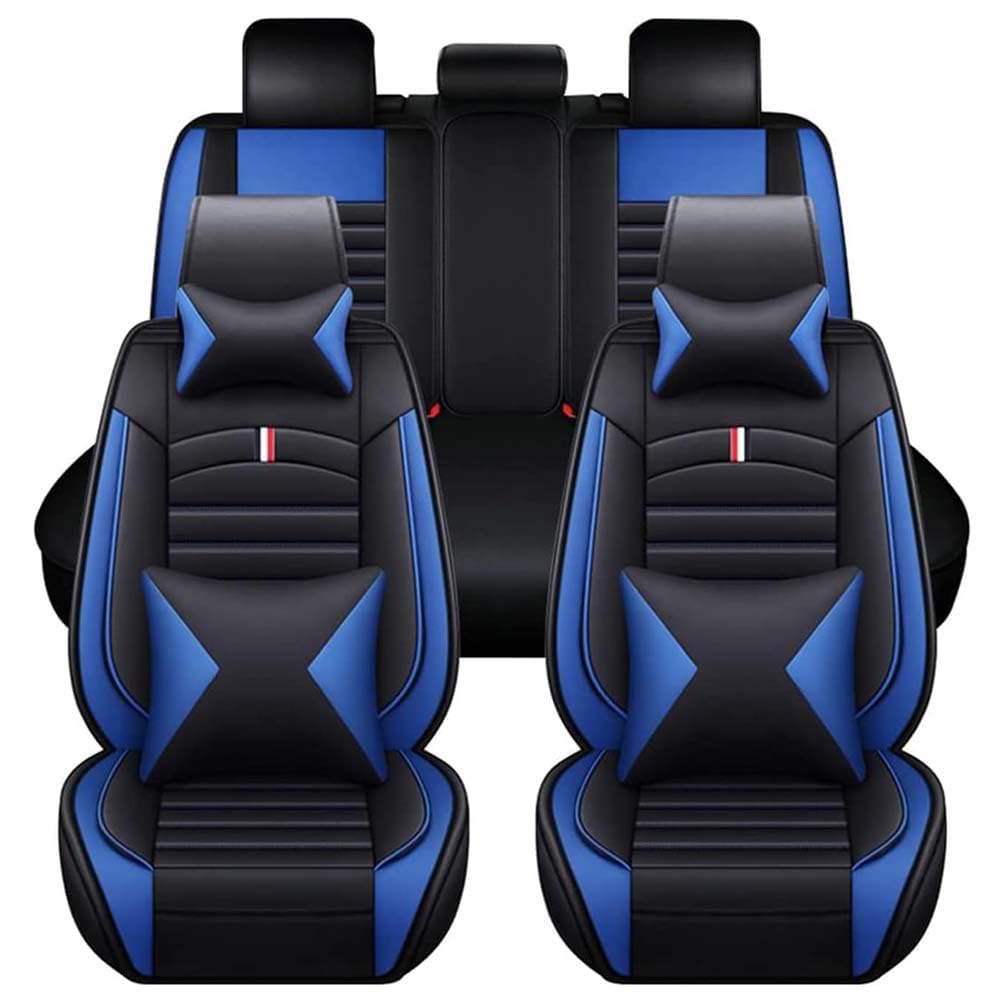 JINLINGNB Leder Auto Sitzbezüge Sets für Nissan Qashqai Rogue Sport 2012-2025, Autositzbezüge Kompletter Satz Vorne Hinten Autositzbezug Sitzschoner wasserdichte Zubehör,H/Black-Blue JINLINGNB Leder Auto Sitzbezüge Sets für Nissan Qashqai Rogue Sport 2012-2025, Autositzbezüge Kompletter Satz Vorne Hinten Autositzbezug Sitzschoner wasserdichte Zubehör,H/Black-Blue von JINLINGNB