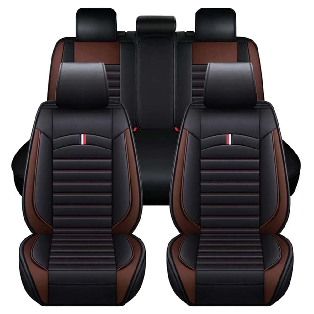 JINLINGNB Leder Auto Sitzbezüge Sets für Nissan Tiida C11 2004-2011, Autositzbezüge Kompletter Satz Vorne Hinten Autositzbezug Sitzschoner wasserdichte Zubehör,C/Black-Coffee JINLINGNB Leder Auto Sitzbezüge Sets für Nissan Tiida C11 2004-2011, Autositzbezüge Kompletter Satz Vorne Hinten Autositzbezug Sitzschoner wasserdichte Zubehör,C/Black-Coffee von JINLINGNB