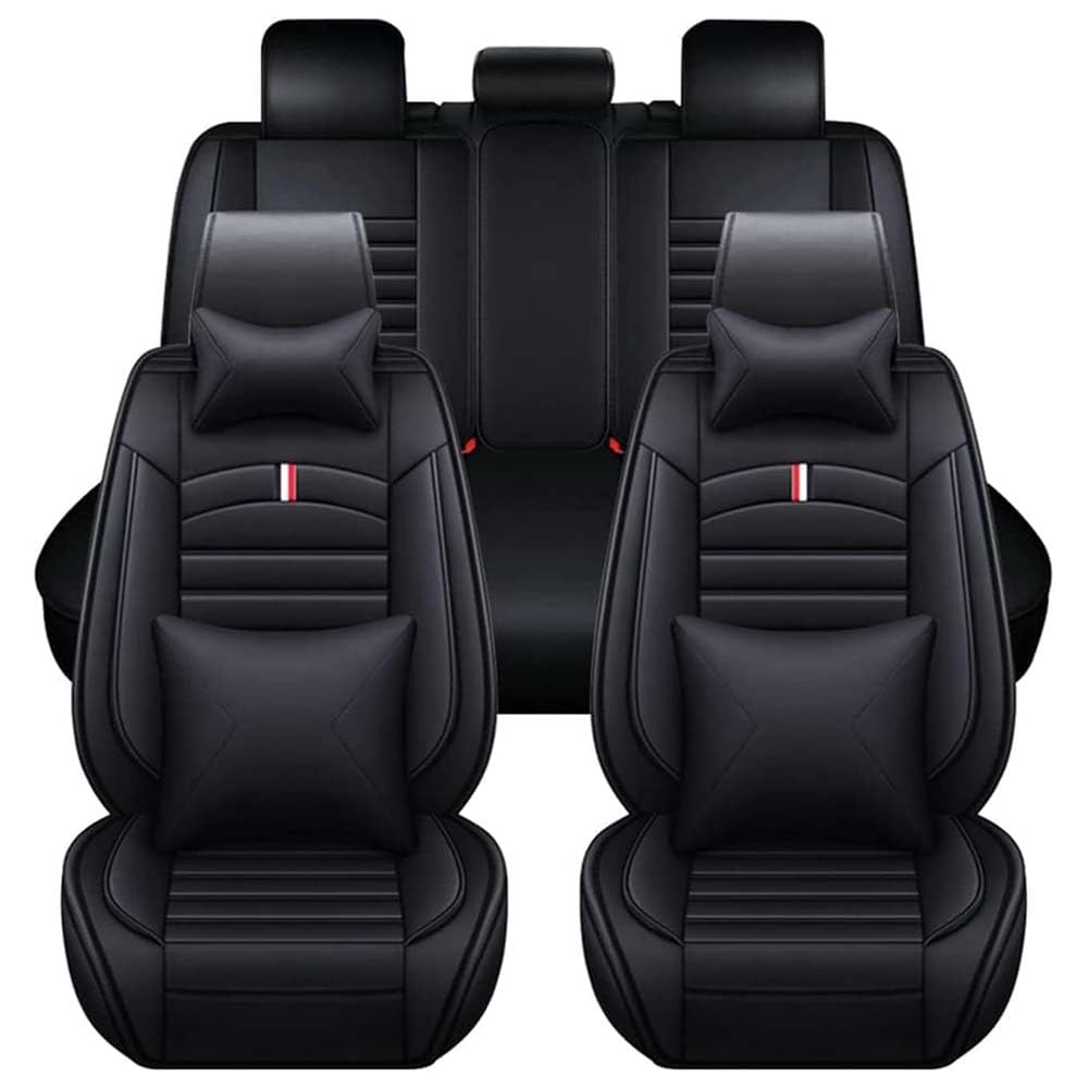 JINLINGNB Leder Auto Sitzbezüge Sets für Nissan Tiida C11 2004-2011, Autositzbezüge Kompletter Satz Vorne Hinten Autositzbezug Sitzschoner wasserdichte Zubehör,F/Black-Black JINLINGNB Leder Auto Sitzbezüge Sets für Nissan Tiida C11 2004-2011, Autositzbezüge Kompletter Satz Vorne Hinten Autositzbezug Sitzschoner wasserdichte Zubehör,F/Black-Black von JINLINGNB