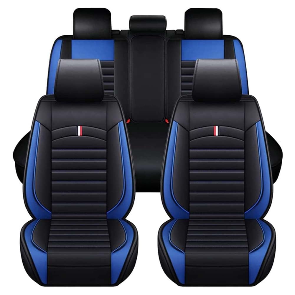 JINLINGNB Leder Auto Sitzbezüge Sets für Nissan Tiida C11 2004-2011, Autositzbezüge Kompletter Satz Vorne Hinten Autositzbezug Sitzschoner wasserdichte Zubehör,G/Black-Blue JINLINGNB Leder Auto Sitzbezüge Sets für Nissan Tiida C11 2004-2011, Autositzbezüge Kompletter Satz Vorne Hinten Autositzbezug Sitzschoner wasserdichte Zubehör,G/Black-Blue von JINLINGNB