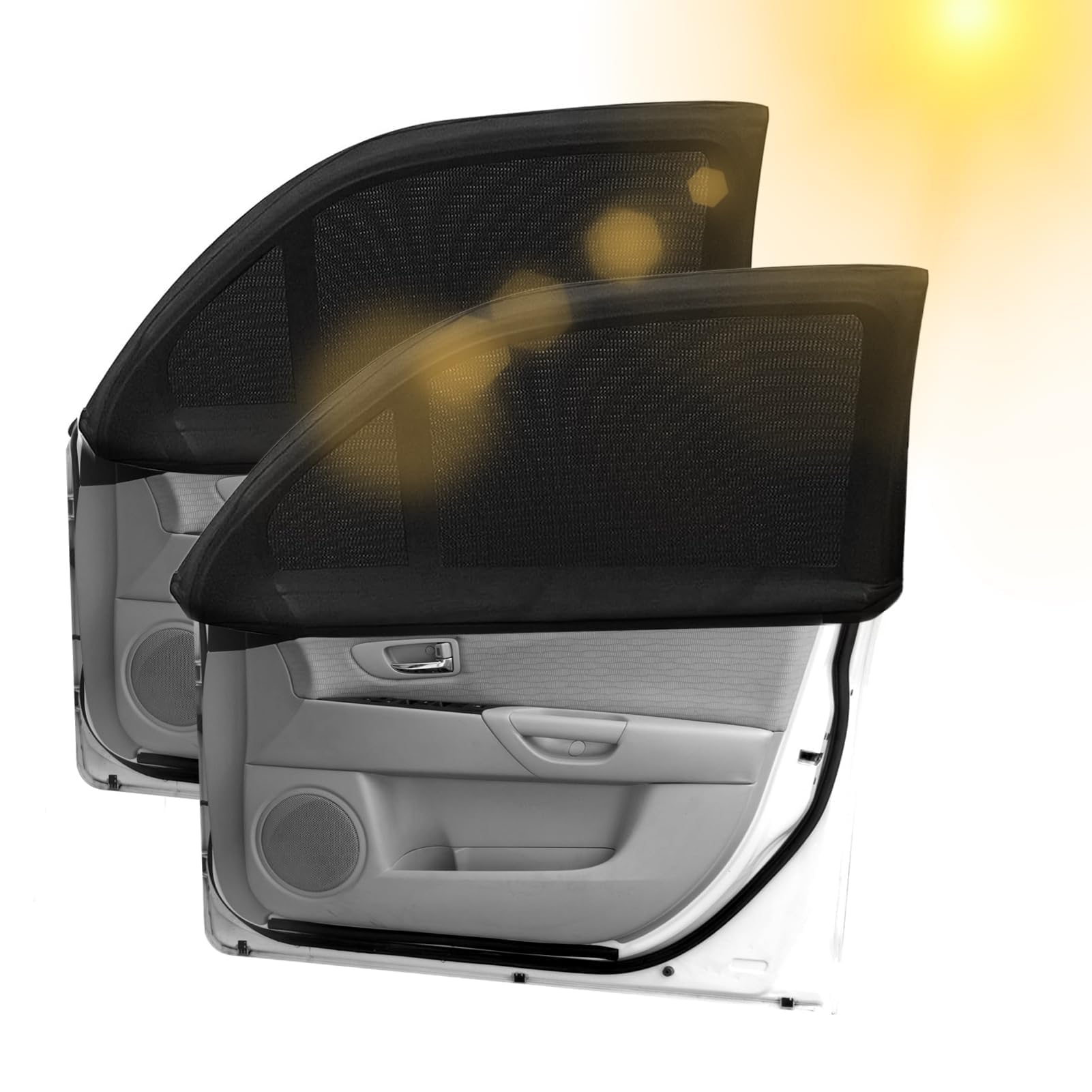2 Stück Auto Seitenfenster Schatten, Sonnenschutz Auto Baby mit UV Schutz, Schützt Mitfahrer Kinder Haustiere Universal Passend für Die Meisten (99%) Autos Seitenfenster Meshmaterial von JINSIHU