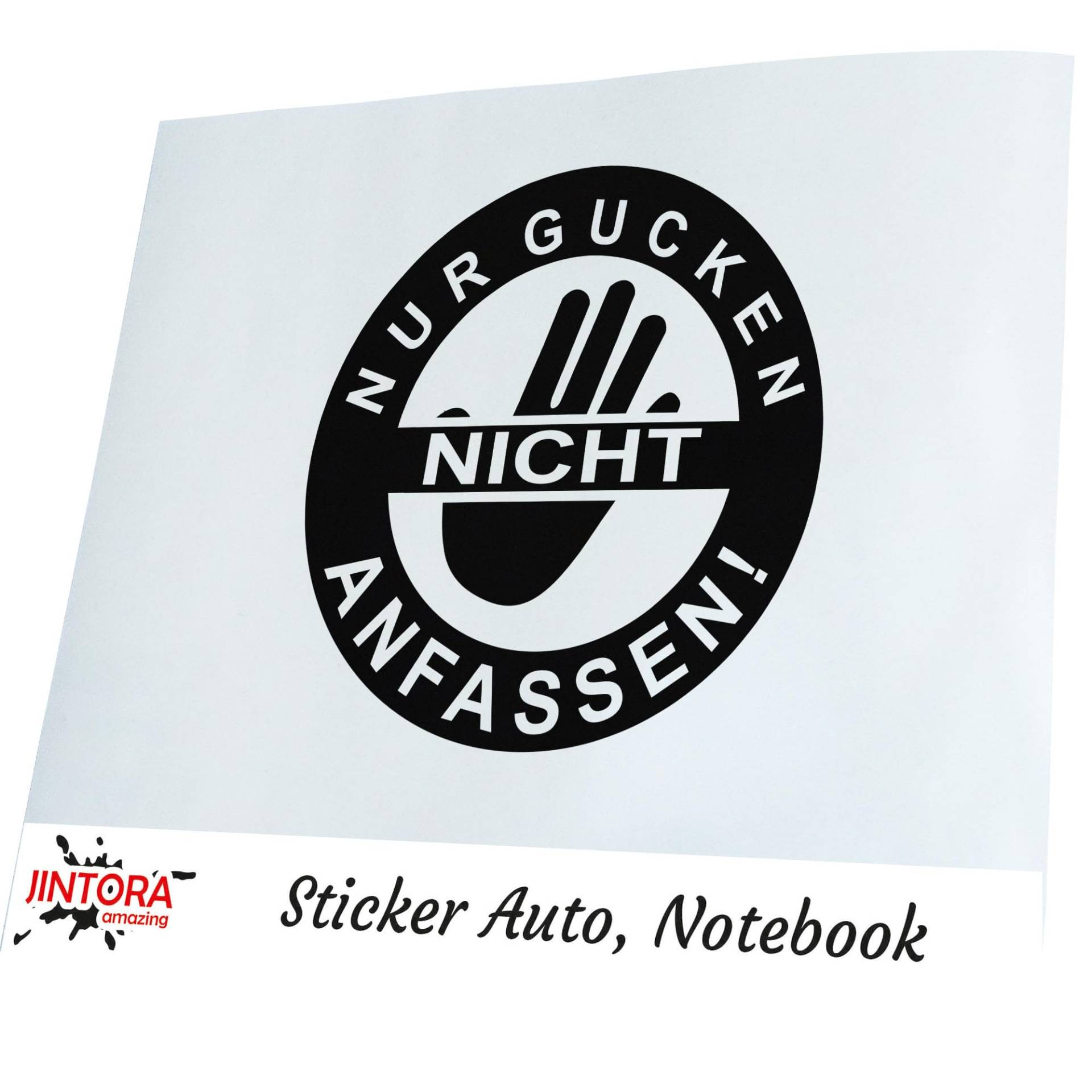 Jintora Aufkleber für Auto - Autoaufkleber - JDM - Die Cut - Nur gucken Nicht anfassen! - 99x99 mm - JDM - Die Cut - Bus - Fenster - Heckscheibe - Laptop - LKW - Tuning - schwarz Jintora Aufkleber für Auto - Autoaufkleber - JDM - Die Cut - Nur gucken Nicht anfassen! - 99x99 mm - JDM - Die Cut - Bus - Fenster - Heckscheibe - Laptop - LKW - Tuning - schwarz von Jintora