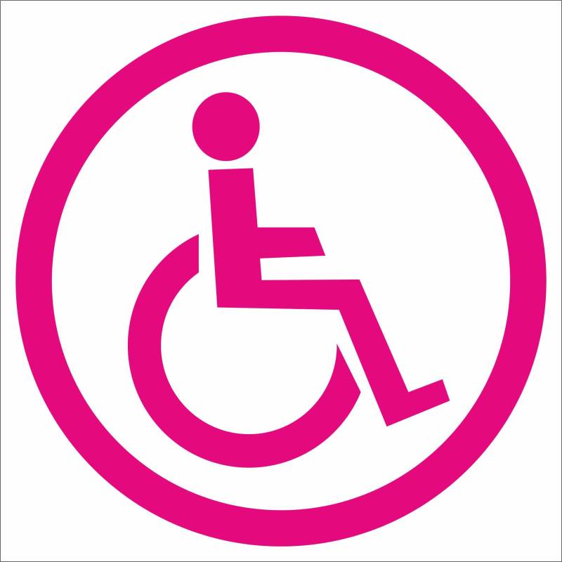 Jintora - Autoaufkleber Tuning - Auto Aufkleber - Rollstuhlfahrer - 99x99 mm - Auto Sticker Bus Fenster Heckscheibe Camper wetterfest Outdoor Sticker Auto Deko LKW Tuning Selbstklebend - pink von Jintora