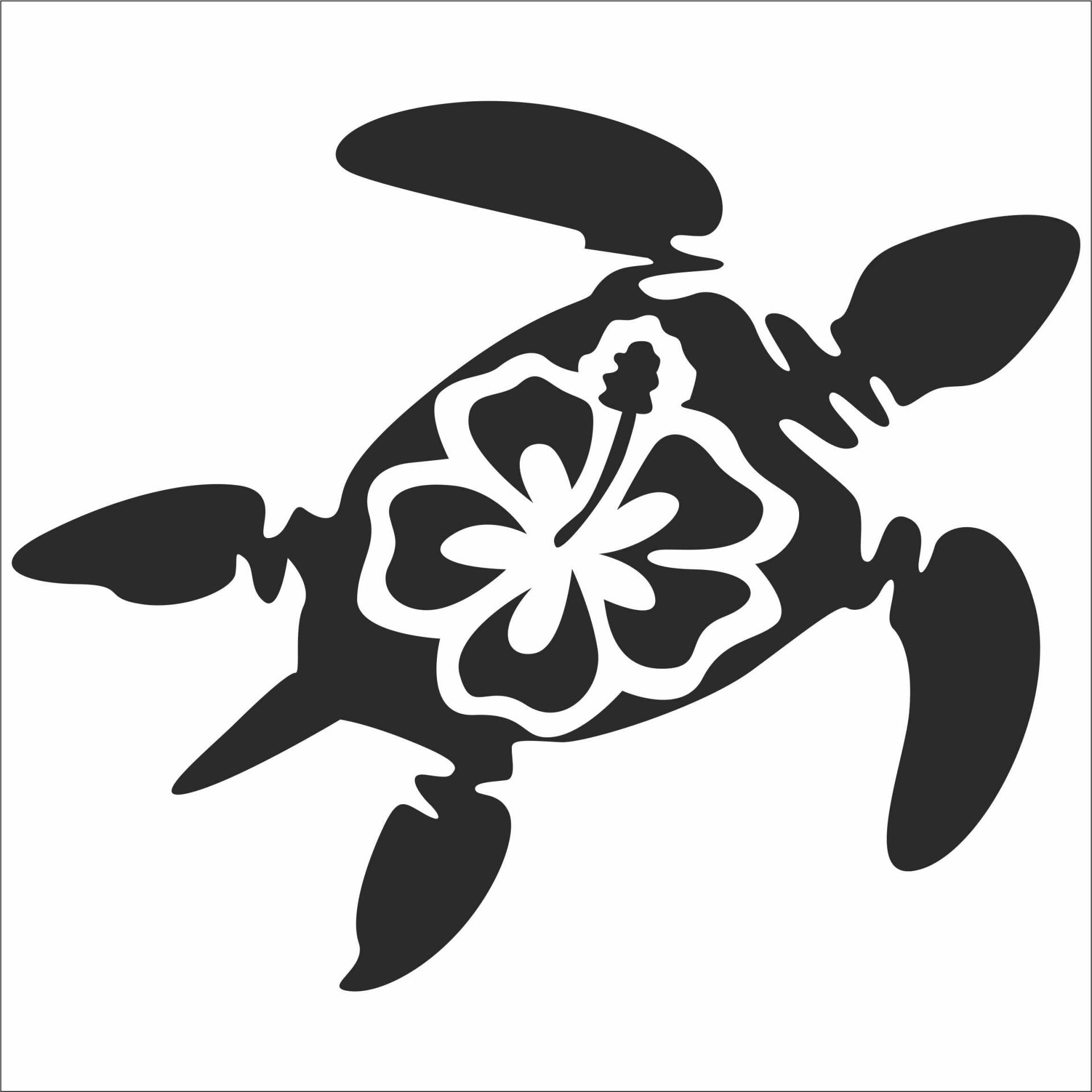 Jintora Aufkleber für Auto - Autoaufkleber - JDM - Die Cut - Schildkröte Hawaii - 118x99 mm - JDM - Die Cut - Bus - Fenster - Heckscheibe - Laptop - LKW - Tuning - schwarz von Jintora