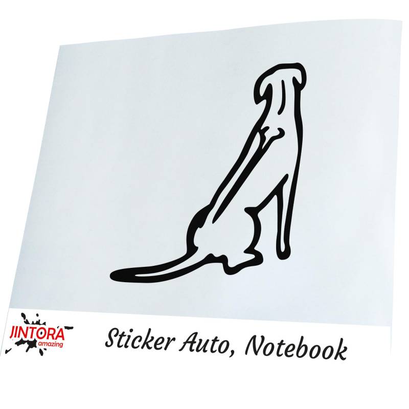 JINTORA - Autoaufkleber Tuning - Rhodesian Ridgeback - 88x99mm - Auto Aufkleber - Bus - Fenster - Heckscheibe - Camper - wetterfest - Outdoor Sticker - Auto Deko - LKW - Tuning Selbstklebend - schwarz von JINTORA