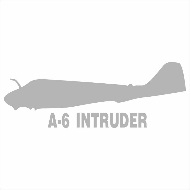 JINTORA - Autoaufkleber Tuning - A - 6 Intruder Plane - 149x54mm - Auto Aufkleber - Bus - Fenster - Heckscheibe - Camper - wetterfest - Outdoor Sticker - Auto Deko - LKW - Tuning - Silber von JINTORA