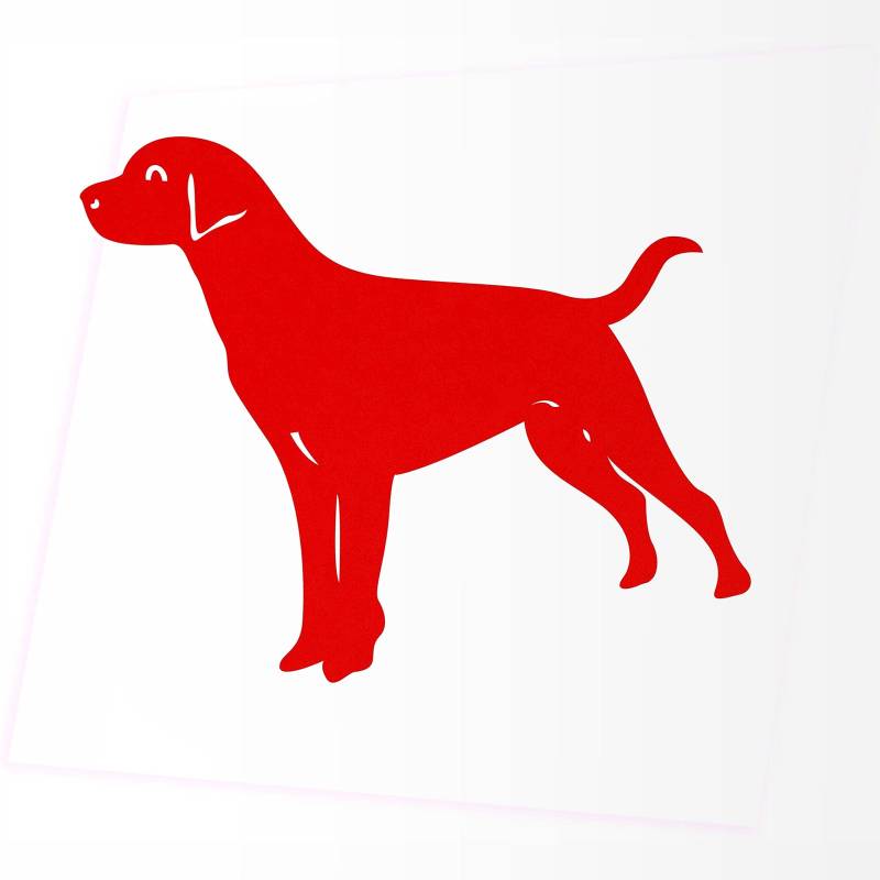 JINTORA - Autoaufkleber Tuning - Labrador - 111x88mm - Auto Aufkleber - Bus - Fenster - Heckscheibe - Camper - wetterfest - Outdoor Sticker - Auto Deko - LKW - Tuning Selbstklebend - rot von JINTORA