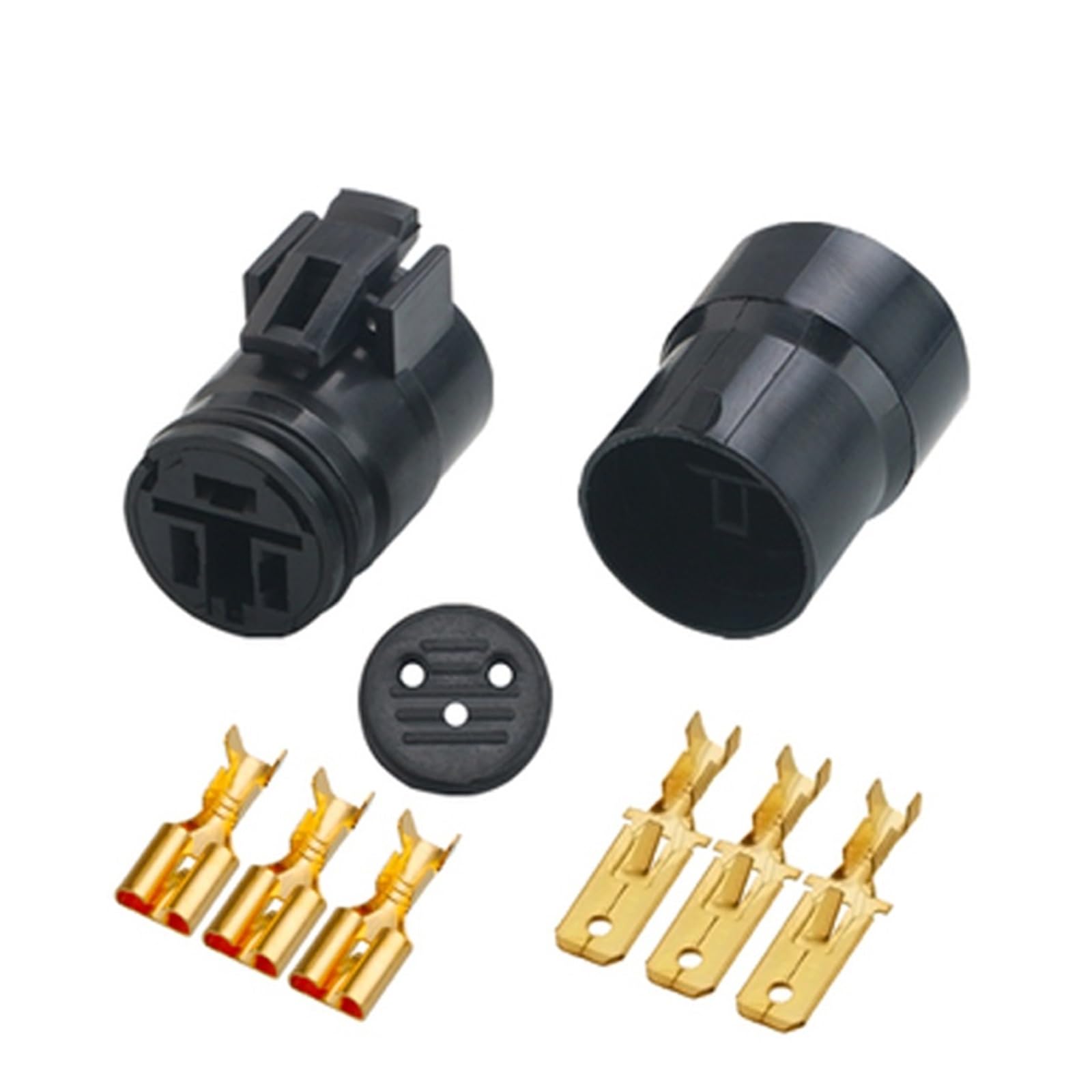 1/5/10/20 Sets 6,3mm 3 Pin Auto Wasserdicht Draht Stecker Rund Lichtmaschine Männlich Weiblich Stecker for Auto 90980-10341(3p Female Male,5 Sets) von JINYINGHUA