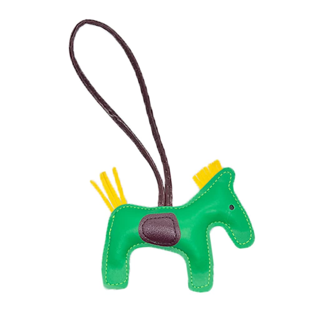 JINZHOUFZ Leder Quaste Pony Schlüsselanhänger Leder genäht Pferd Styling niedliche Mode Tasche Zubehör, Grün, 8.7 * 4.5 inches;0.45 ounces von JINZHOUFZ