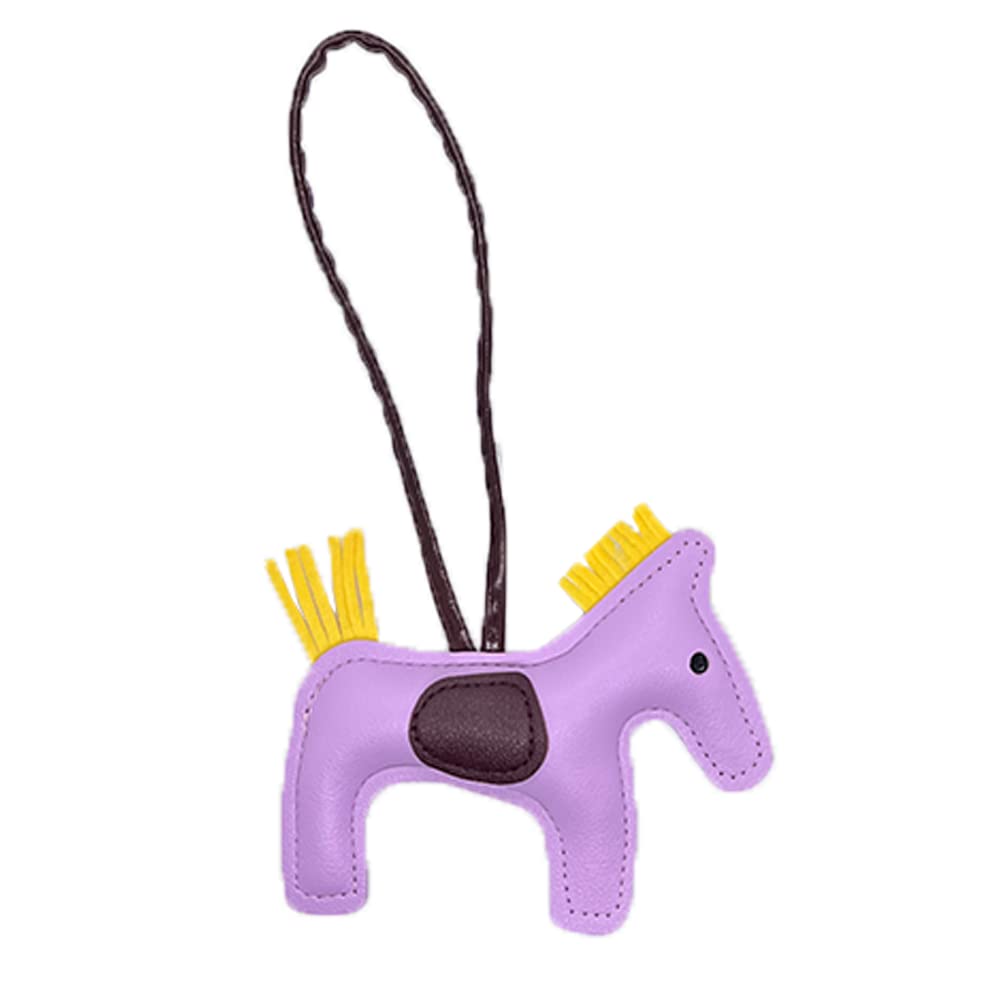 JINZHOUFZ Leder Quaste Pony Schlüsselanhänger Leder genäht Pferd Styling niedliche Mode Tasche Zubehör, Violett, 8.7 * 4.5 inches;0.45 ounces von JINZHOUFZ