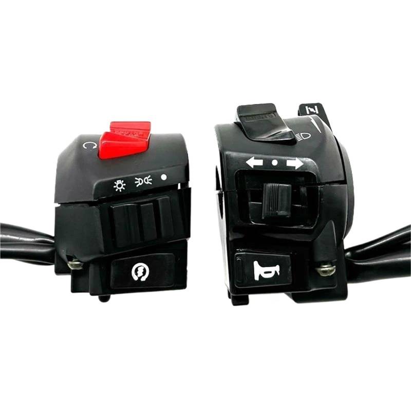 JIOEWS Griffschalter Motorrad 22mm Universal Motorrad Lenker Schalter Horn Blinker Scheinwerfer Elektrische Start Flammendurchschlag Lenker Controller Taste Lenker Steuerschalter von JIOEWS