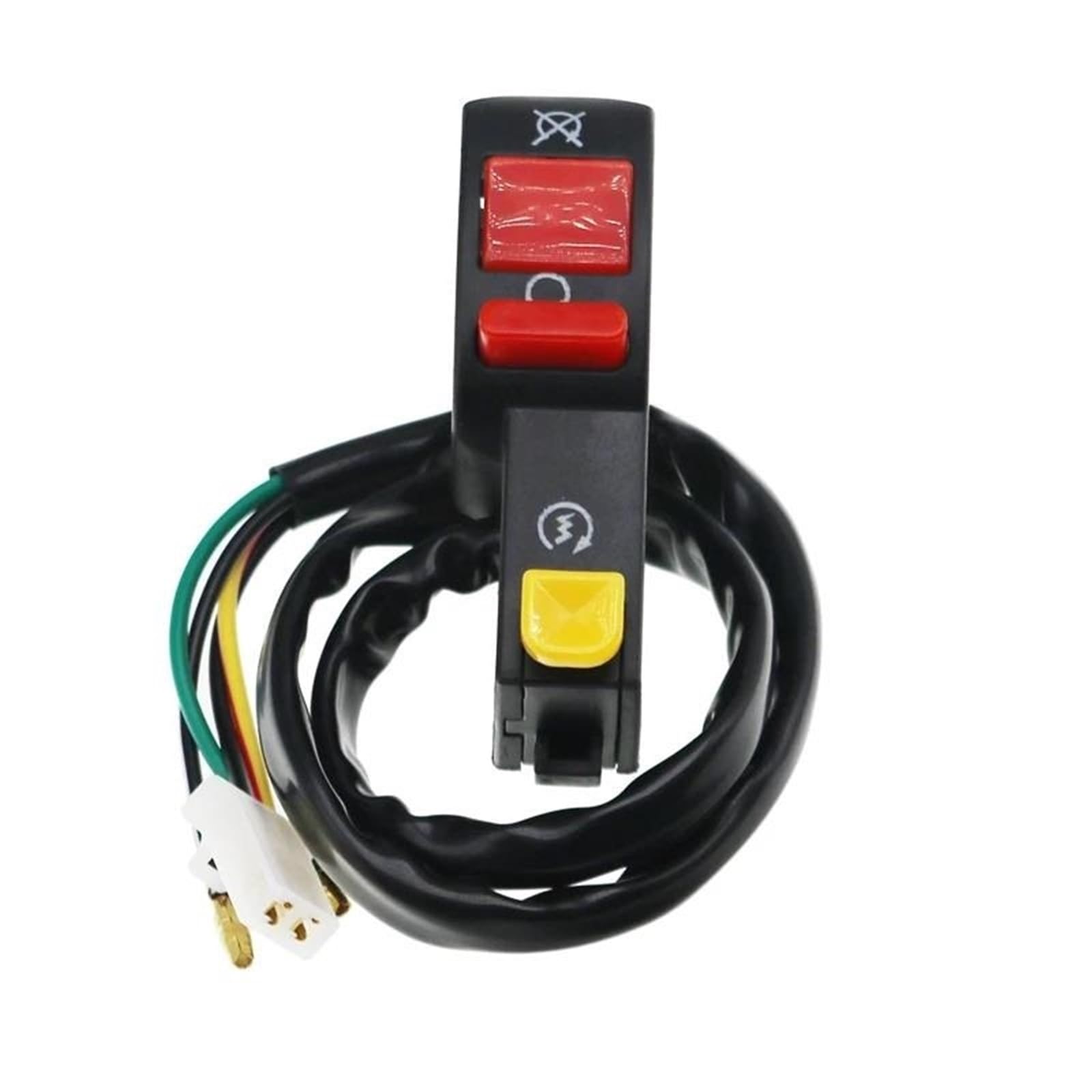 JIOEWS Griffschalter Motorrad Motorrad-Lenker-Elektrostarter-Stopp-ATV-Flammendurchschlagschalter 4-Draht-Anschluss Hupenlichtschalter Lenker Steuerschalter JIOEWS Griffschalter Motorrad Motorrad-Lenker-Elektrostarter-Stopp-ATV-Flammendurchschlagschalter 4-Draht-Anschluss Hupenlichtschalter Lenker Steuerschalter von JIOEWS