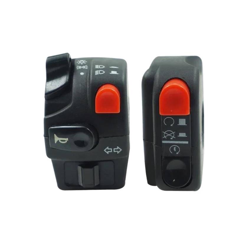 JIOEWS Motorrad Schalter Control 12V Universal 7/8'' 22mm Lenker Motorrad Schalter Scheinwerfer Blinker Horn AUF Off Start Kill Switch Für Ya&ma&ha Schalterelement(4) von JIOEWS