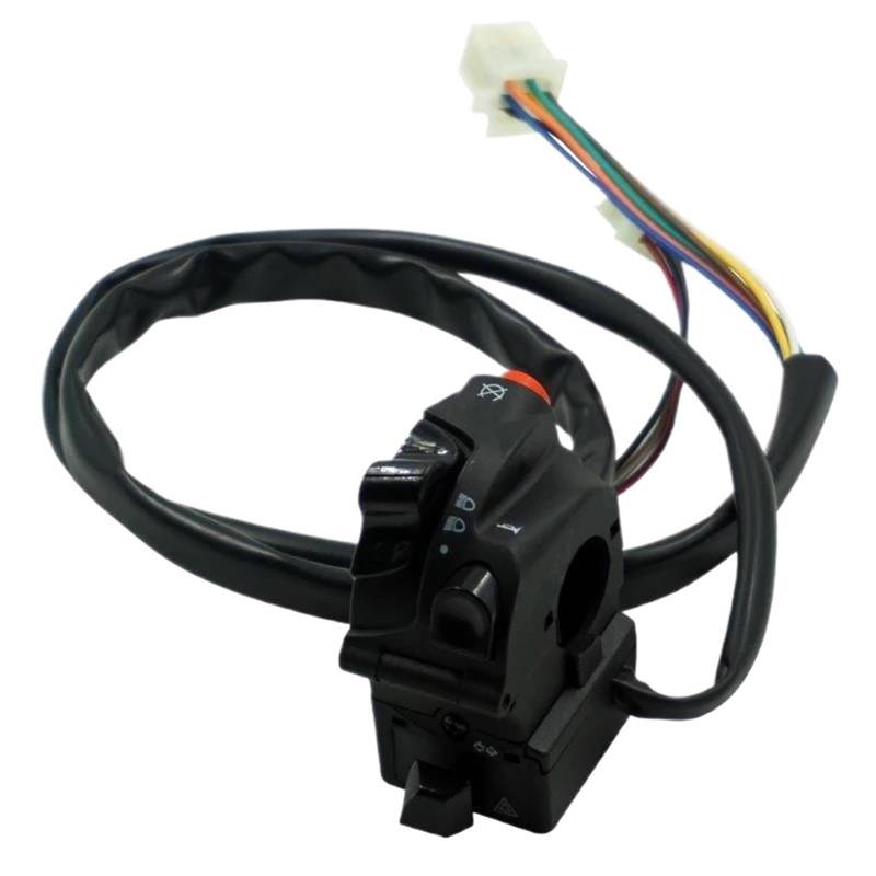 JIOEWS Motorrad Schalter Control 7/8'' 22mm Motorrad Lenker Schalter Hupe Fern/Abblendlicht Blinker Mit Warnblinklicht Kill Griff Schalter Taste Schalterelement von JIOEWS