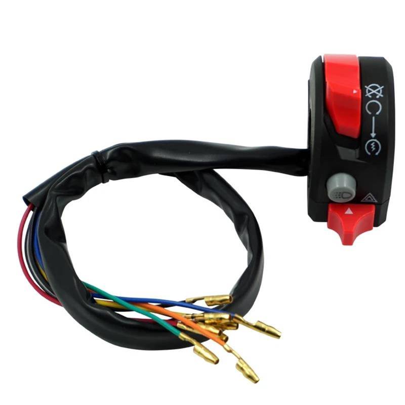 JIOEWS Motorrad Schalter Control 7/8'' 22mm Motorrad Schalter Motorrad Scheinwerfer Warnlicht Start Kill Lenker Controller Schalter Taste Schalterelement von JIOEWS