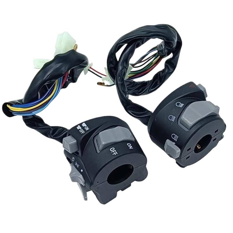JIOEWS Motorrad Schalter Control 7/8 ''Lenker Motorrad Schalter Scheinwerfer Warnlicht Blinker Horn Start Kill Schalter Taste Mit Bunten Blinken Griffschalter Motorrad von JIOEWS