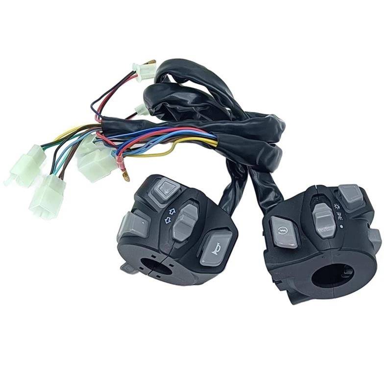 JIOEWS Motorrad Schalter Control Bunte Blinkende 7/8'' Universal Motorrad Lenker Schalter Scheinwerfer Warnlicht Blinker Horn Start Kill Button Griffschalter Motorrad von JIOEWS
