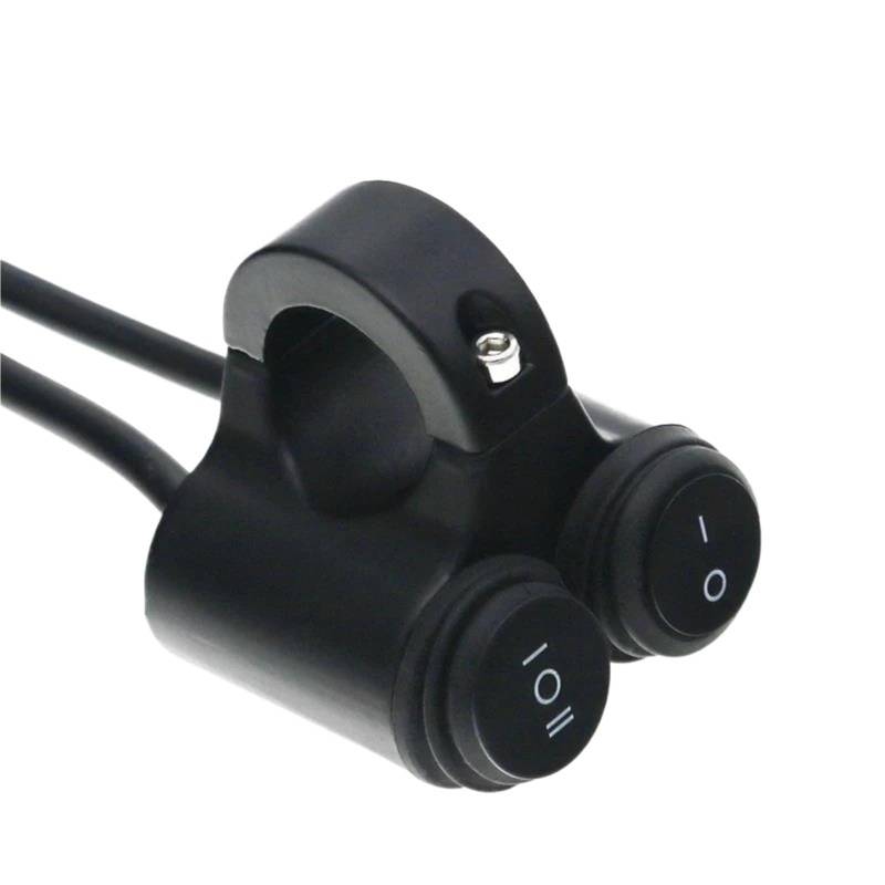 JIOEWS Motorrad Schalter Control Motorrad 22mm Lenkerschalter Modifikation Universal Licht Nebel Bremsanzeige Doppelknopfschalter 12V Schalterelement(3) von JIOEWS