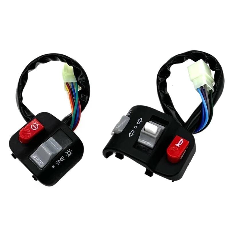 JIOEWS Motorrad Schalter Control Motorrad Griff Bar Schalter Licht Horn Blinker Elektrische Start-Taste Für Ya&ma&ha Für Jog ZY 100CC 125CC Griffschalter Motorrad von JIOEWS