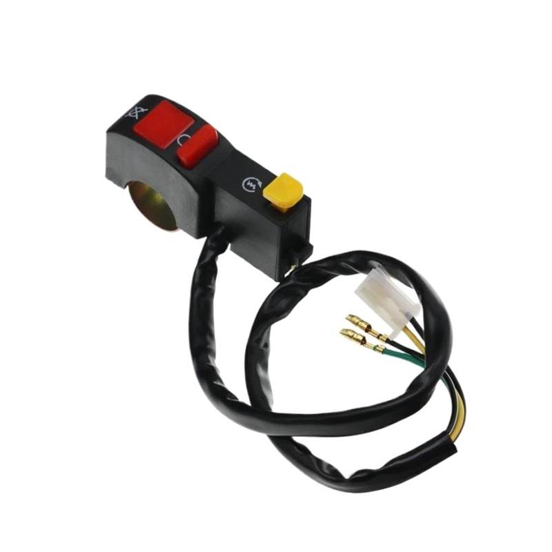 JIOEWS Motorrad Schalter Control Motorrad-Lenker-Elektrostarter-Stopp-ATV-Flammendurchschlagschalter 4-Draht-Anschluss Hupenlichtschalter Schalterelement von JIOEWS