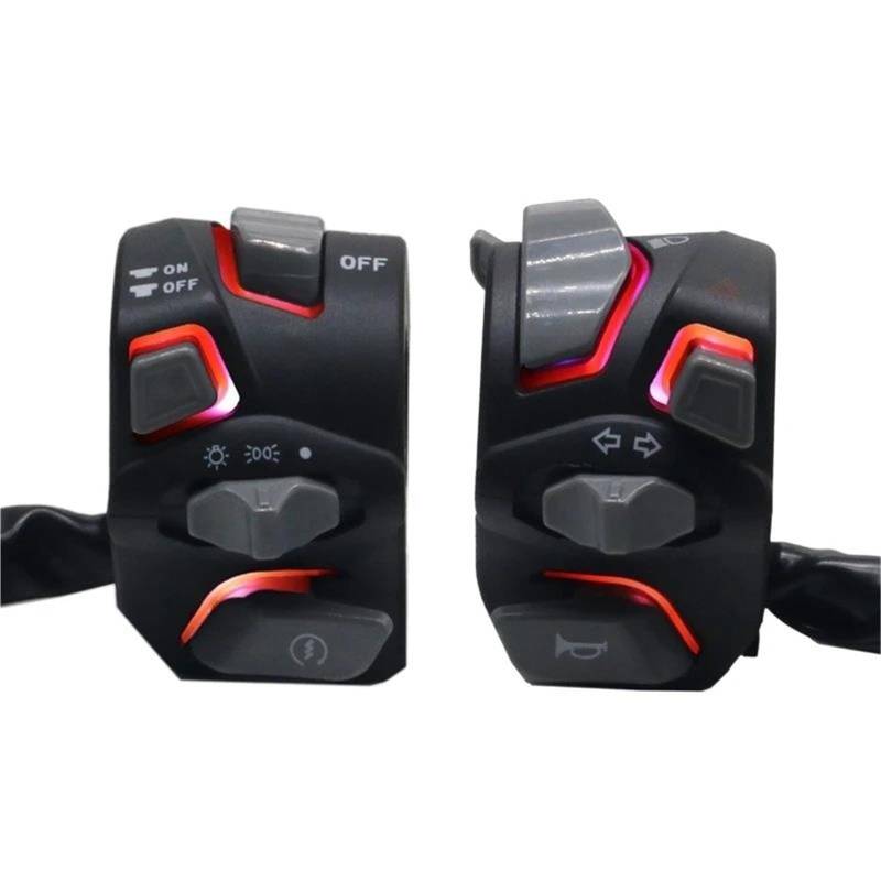 JIOEWS Motorrad Schalter Control Motorrad-Lenkerschalter, Scheinwerfer-Warnleuchte, Blinker, Horn, Start-Kill-Taste Mit Griffschalter Motorrad(5) von JIOEWS